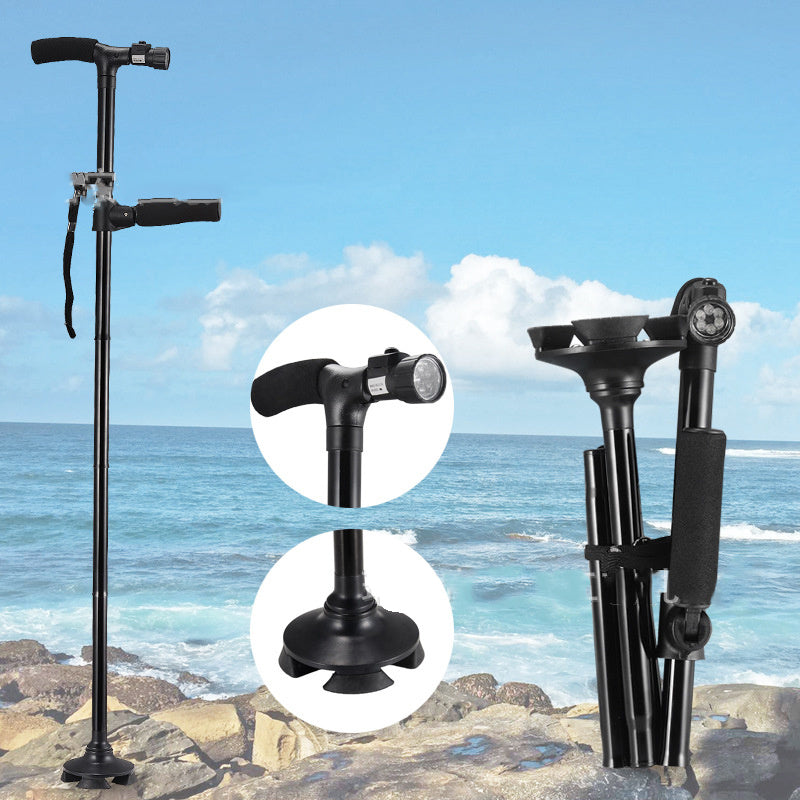 Self-standing walking cane
