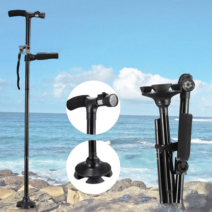 Self-standing walking cane
