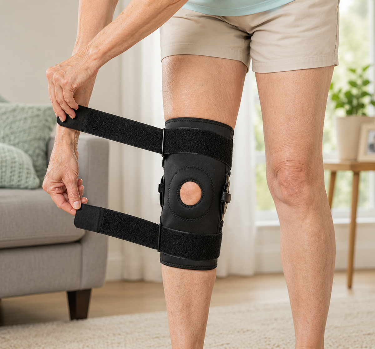 open kneecap support brace