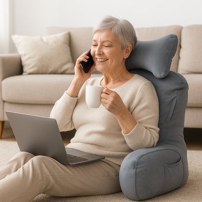Bed Rest Reading Pillow with Neck Roll & Arm Support – For Seniors