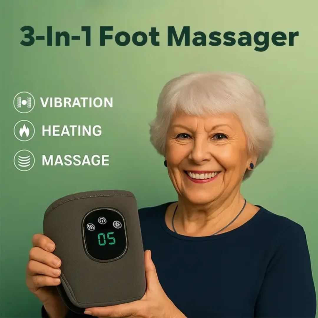 3-in-1 Electric Ankle Massager – 5-Level Heat, Vibration & Compression for Foot Relief