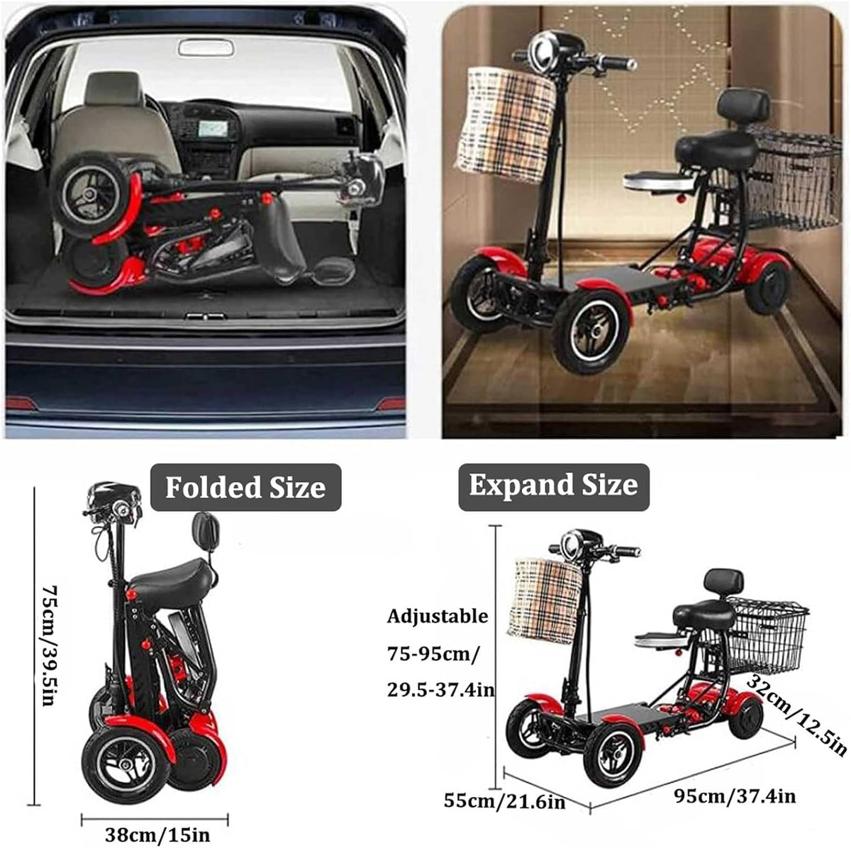 foldable mobility scooter for outdoor use