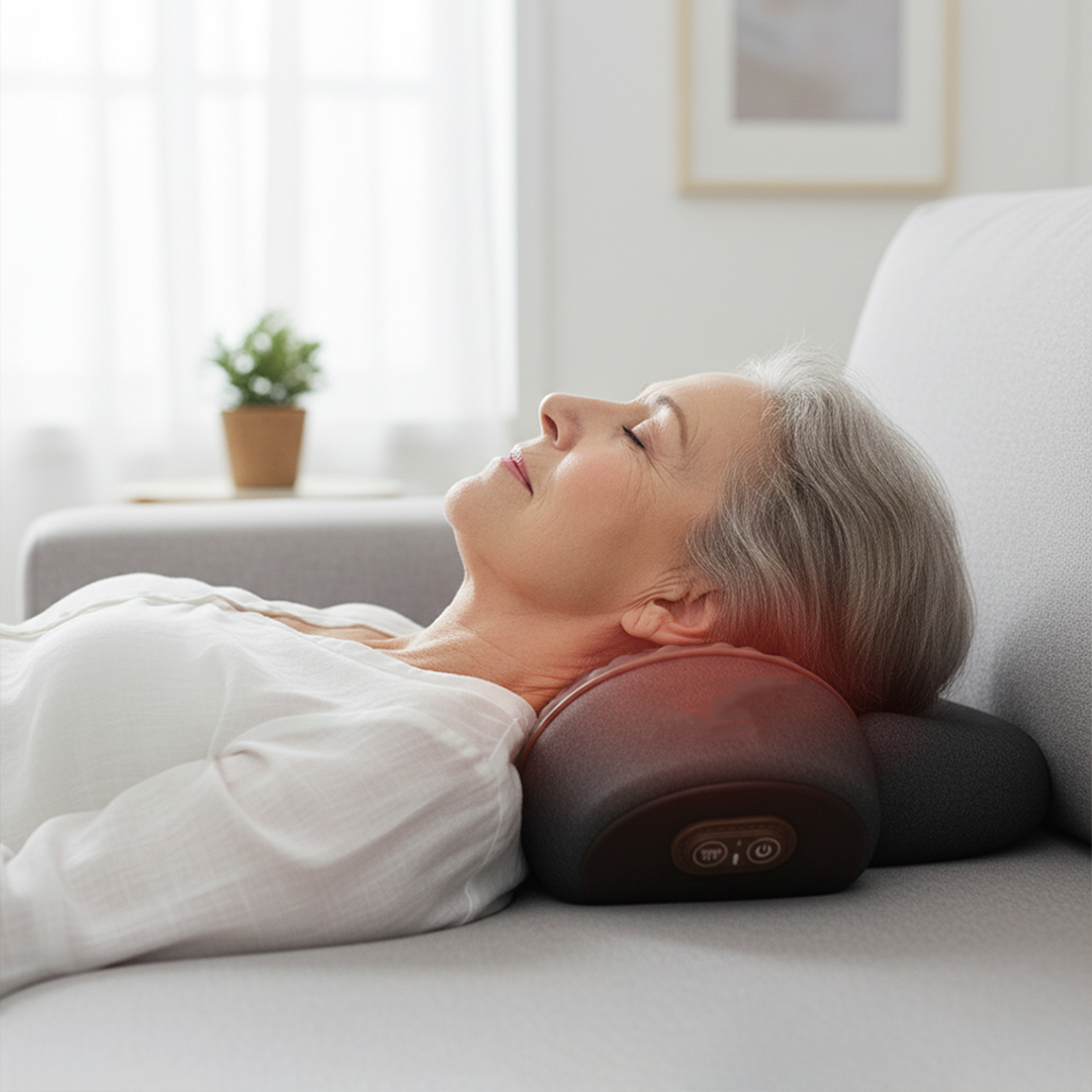 Electric Neck Massager Cervical Support Pillow – Senior Comfort & Relaxation Edition