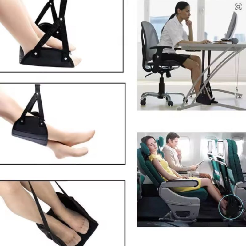 Portable footrest for airplane

