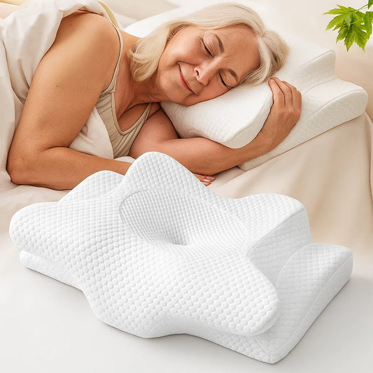 Ergonomic Neck Pillow for Seniors – Cooling Memory Foam Support