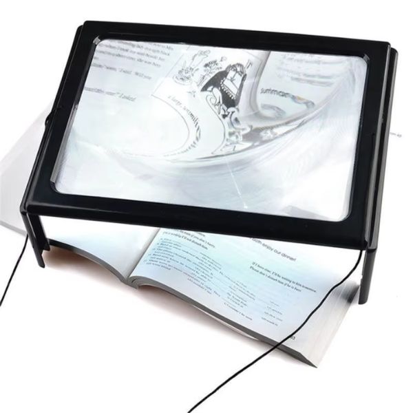 Desktop magnifying glass with light for detailed work

