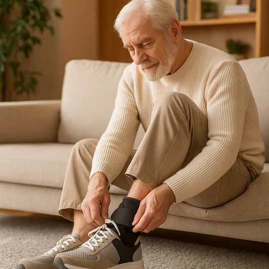 Elderly Man's Ankle Brace