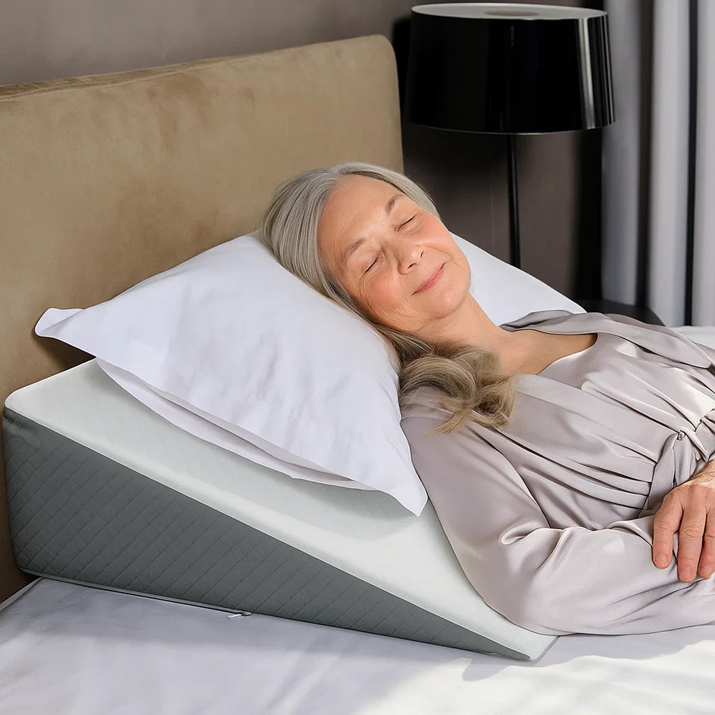 Wedge Pillow for Sleeping – Soft Memory Foam Triangle for Seniors