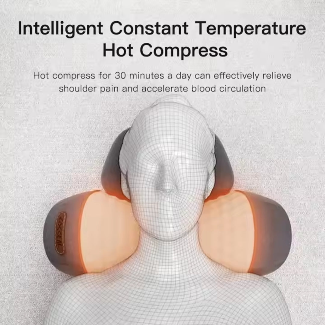 

Cervical support pillow with gentle hot compress and stretch design