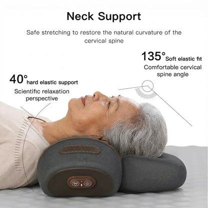 

Ergonomic neck support pillow with heating function