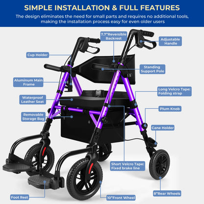walker with backrest and seat