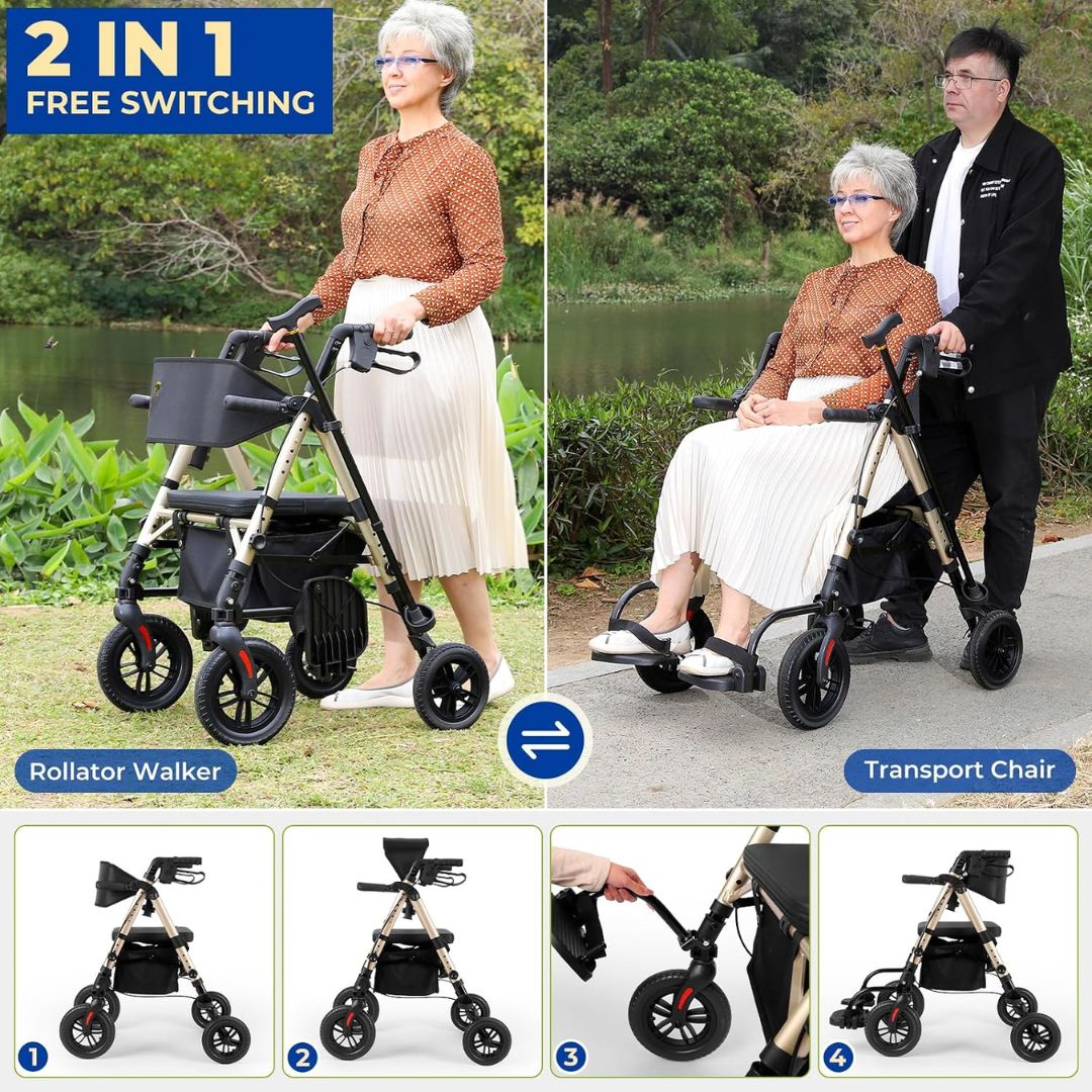 walker with backrest and seat