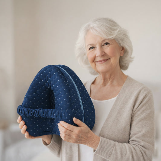Comfort Knee Pillow for Side Sleepers – Hip & Leg Support with Strap