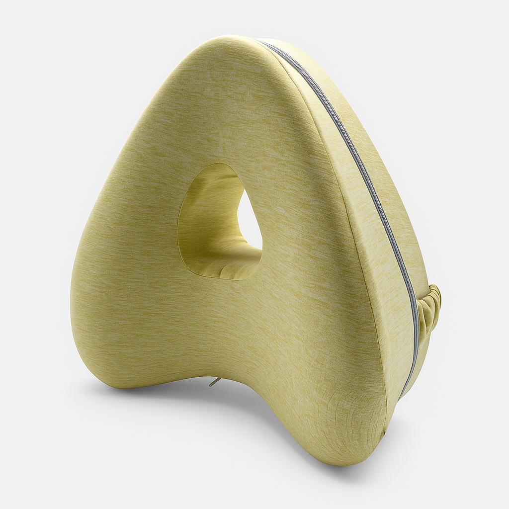 Lemon back pain relief pillow for spinal support and comfort