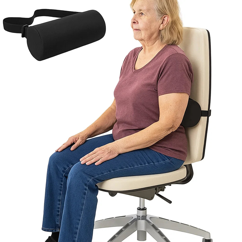 Lumbar Support Roller Cushion – Pain Relief for Office, Car & Back Comfort