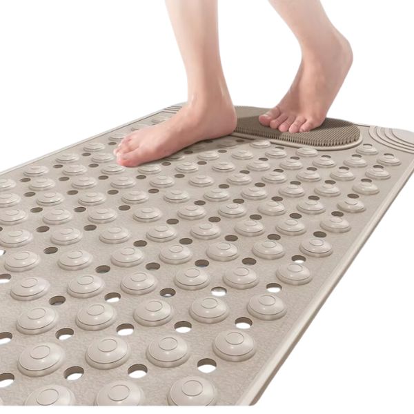 Luxury foot massage bath mat with drainage and grip