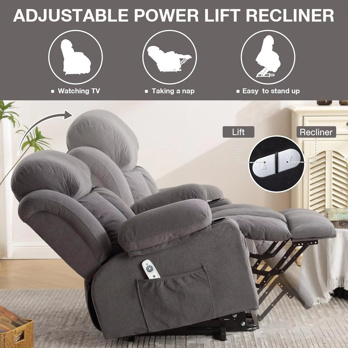 Power Lift Recliner with USB Charging Port
