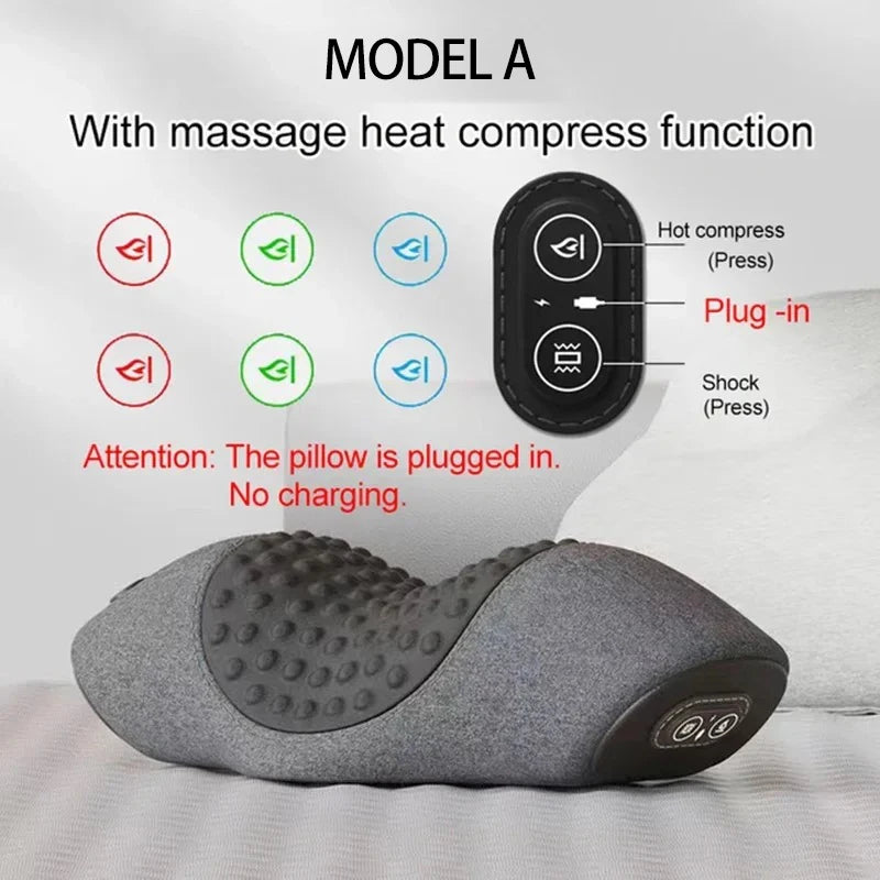 Electric Neck Massager Cervical Support Pillow – Senior Comfort & Relaxation Edition