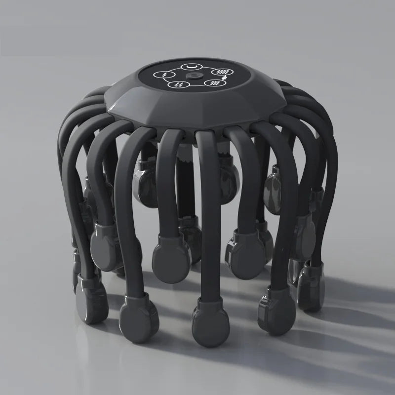 Electric Migraine Relief Scalp Massager – 20-Head Vibrating Octopus Massager with Red Light