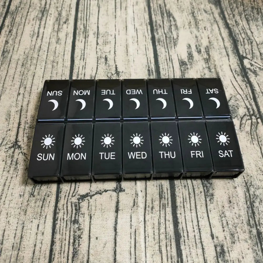 7-Day Pill Organizer Box – AM/PM Weekly Medicine Storage for Elderly