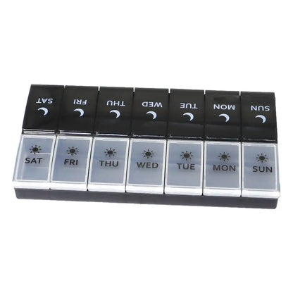 7-Day Pill Organizer Box – AM/PM Weekly Medicine Storage for Elderly