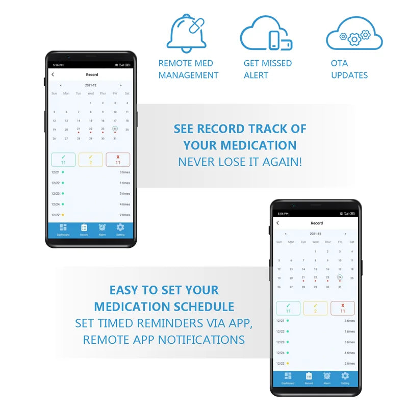 M126A Smart Pill Dispenser for Seniors – 28 Compartments & App Alerts