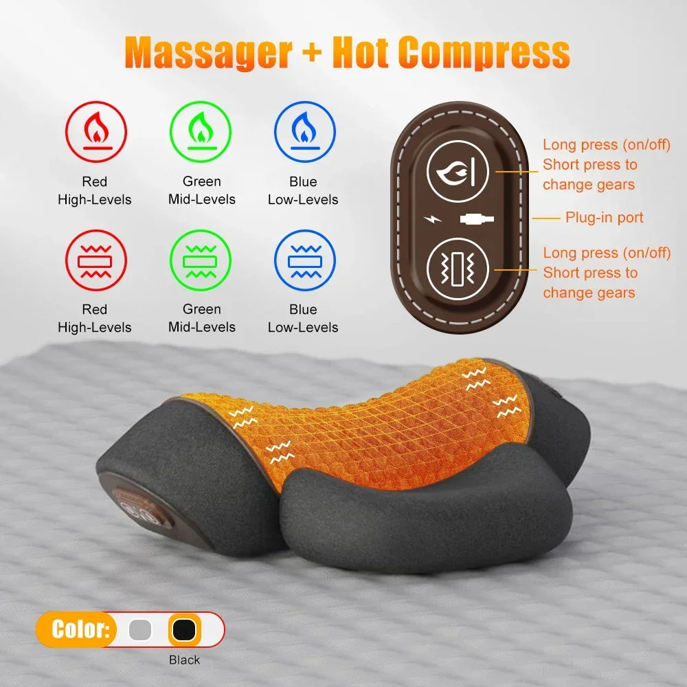 Electric Neck Massager Cervical Support Pillow – Senior Comfort & Relaxation Edition