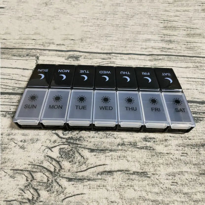 7-Day Pill Organizer Box – AM/PM Weekly Medicine Storage for Elderly