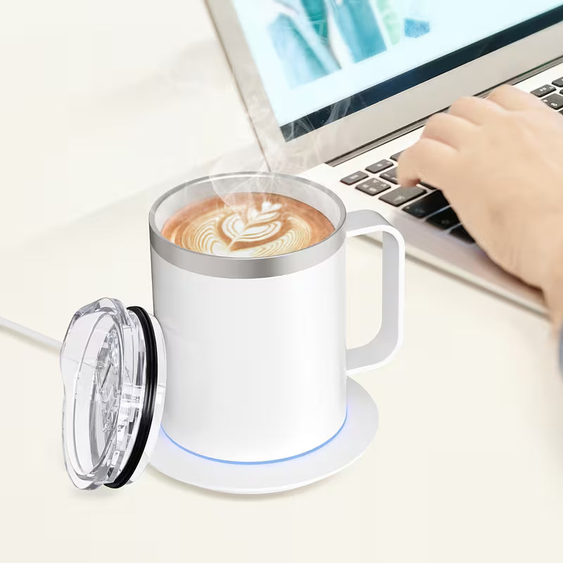 stainless steel heated coffee mug