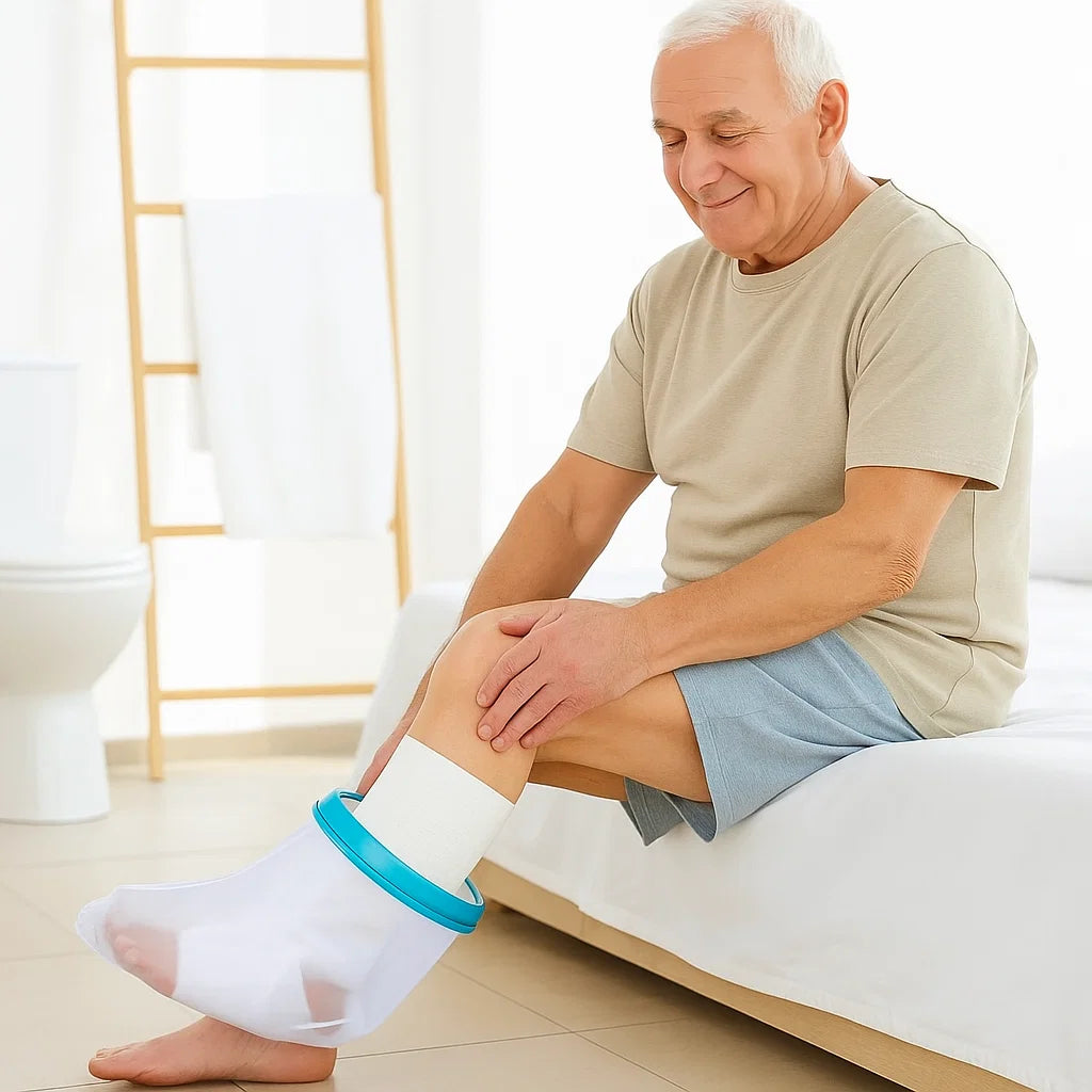 Reusable Waterproof Cast Cover – Keep Legs & Feet Dry for Seniors