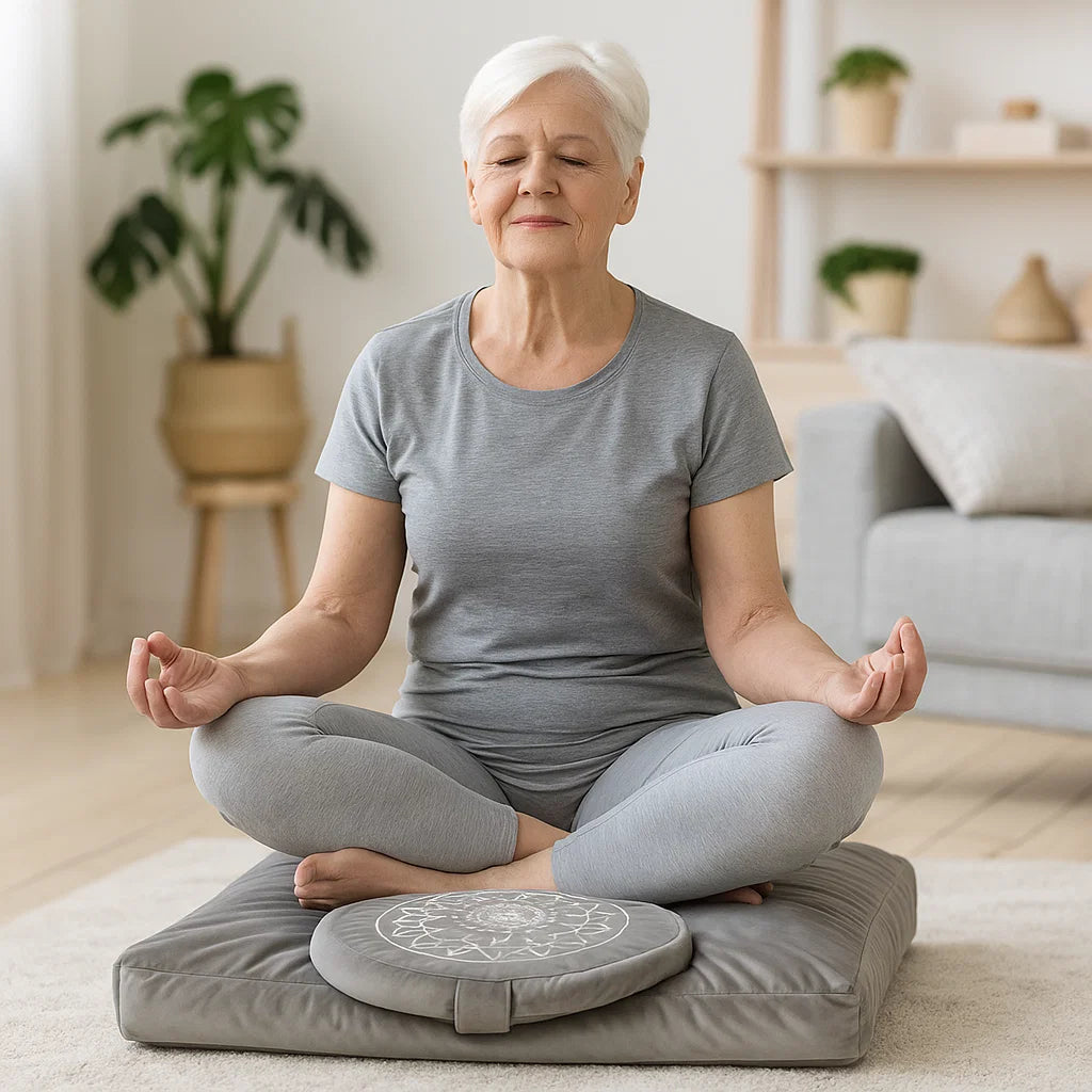 Meditation Cushion & Mat Set – Gentle Support for Seniors’ Comfort