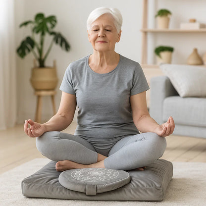 Meditation Cushion & Mat Set – Gentle Support for Seniors’ Comfort