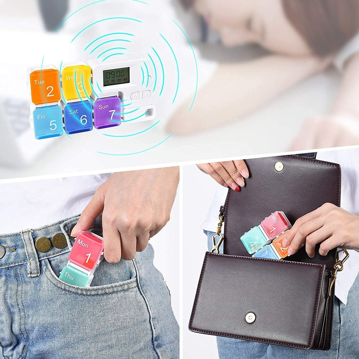 Portable pill organizer