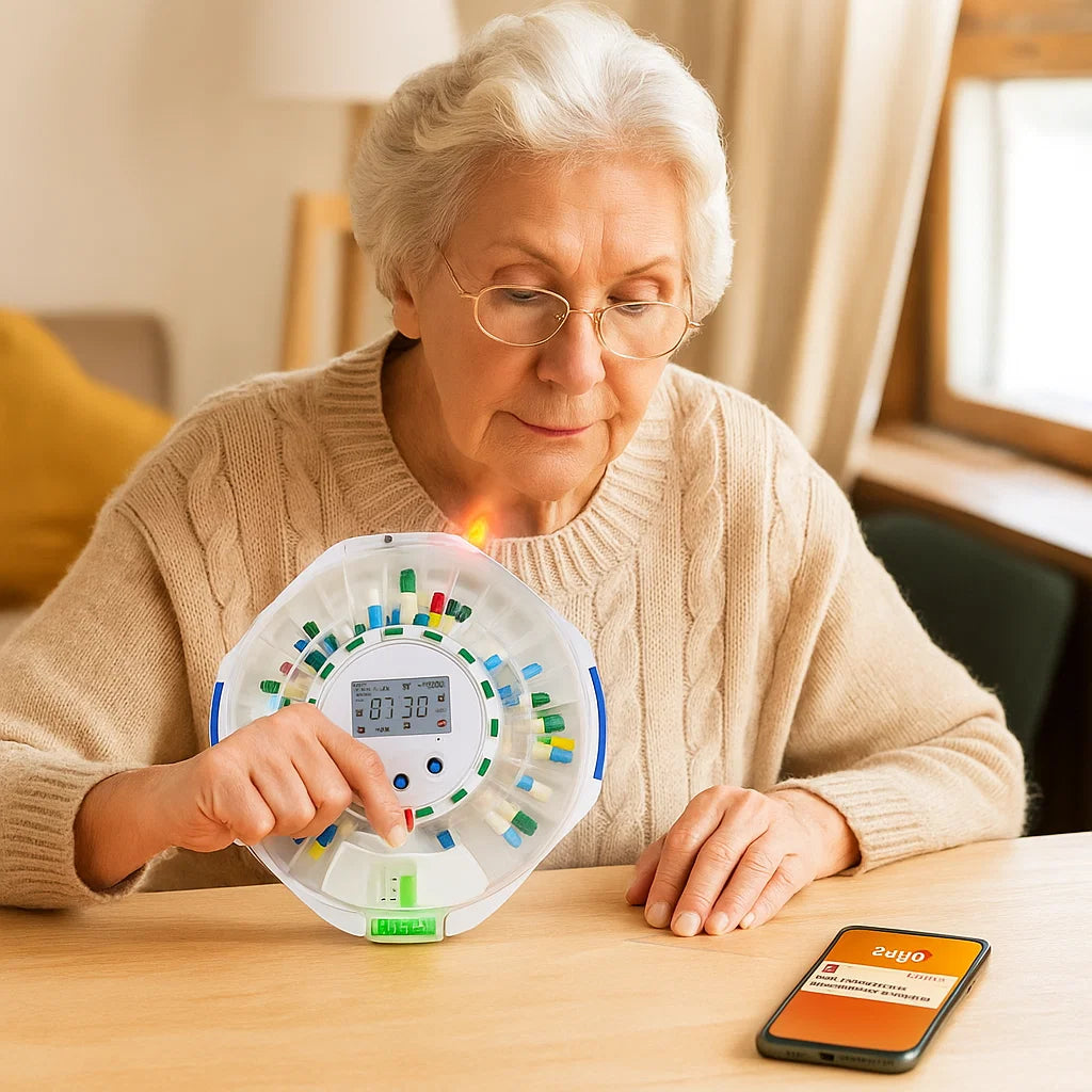 M126A Smart Pill Dispenser for Seniors – 28 Compartments & App Alerts