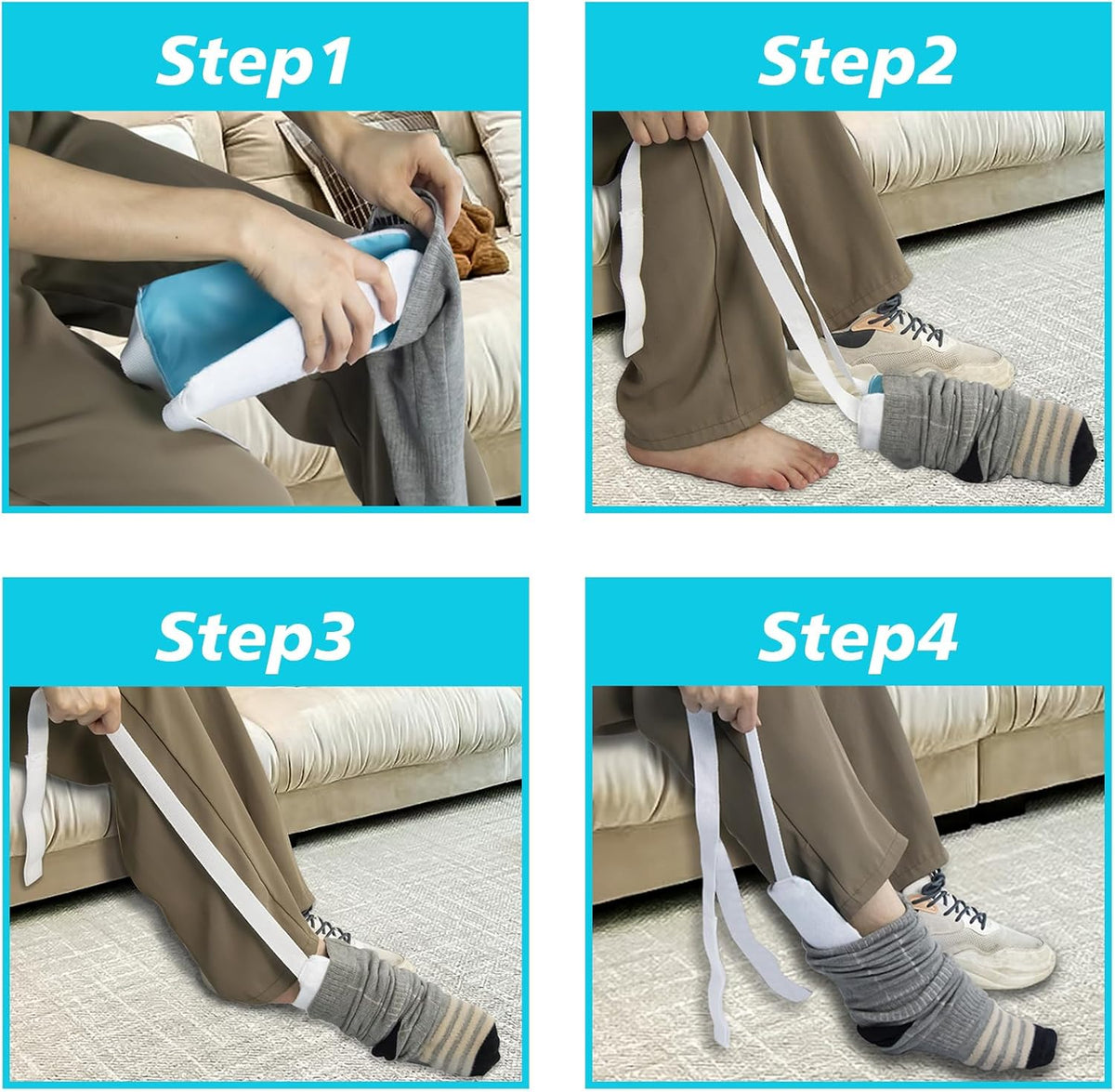 Sock Aid Device for Seniors – No-Bend Easy Pull-On Sock Helper Tool for Elderly