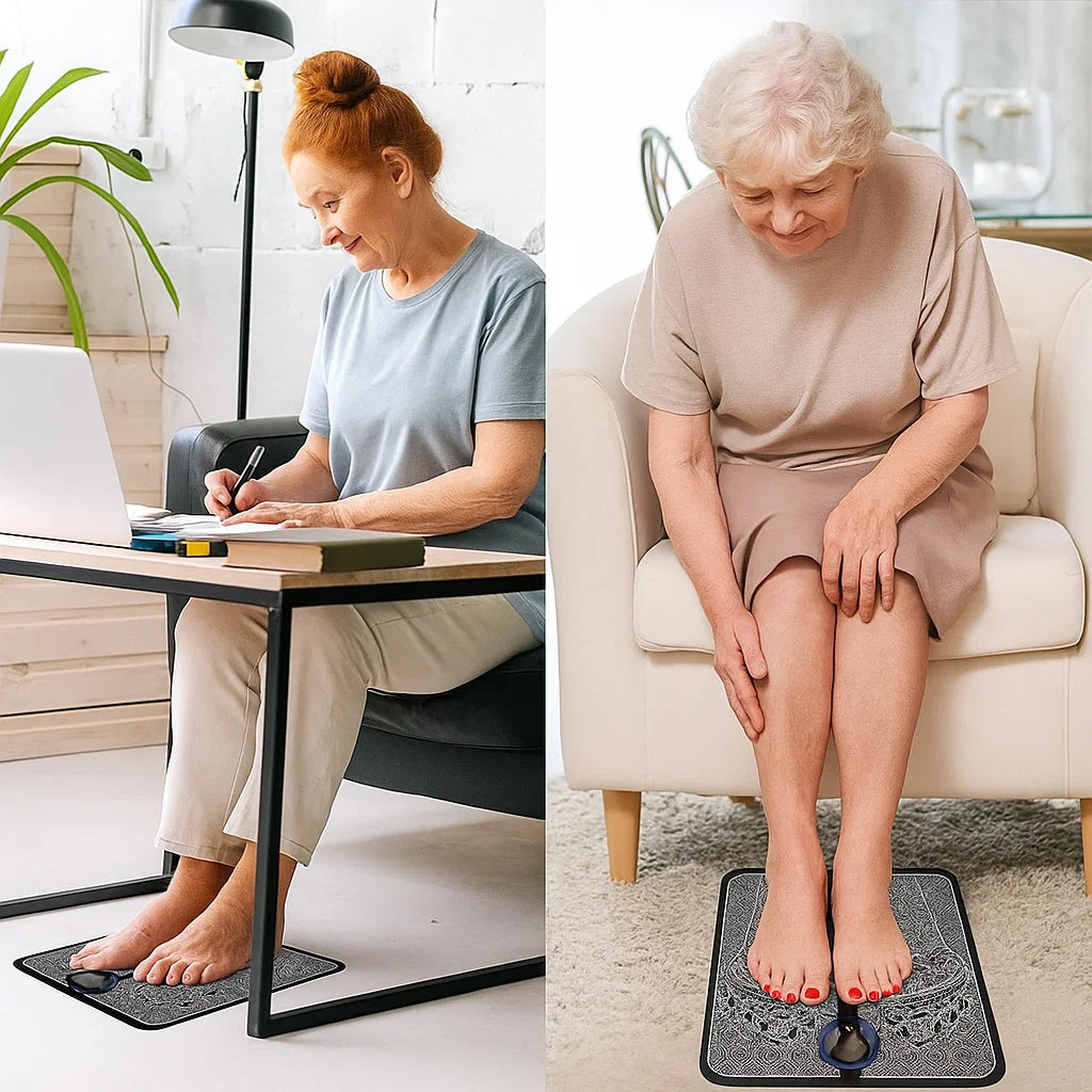 EMS Foot Massager Pad – 8 Modes, USB Rechargeable Relief