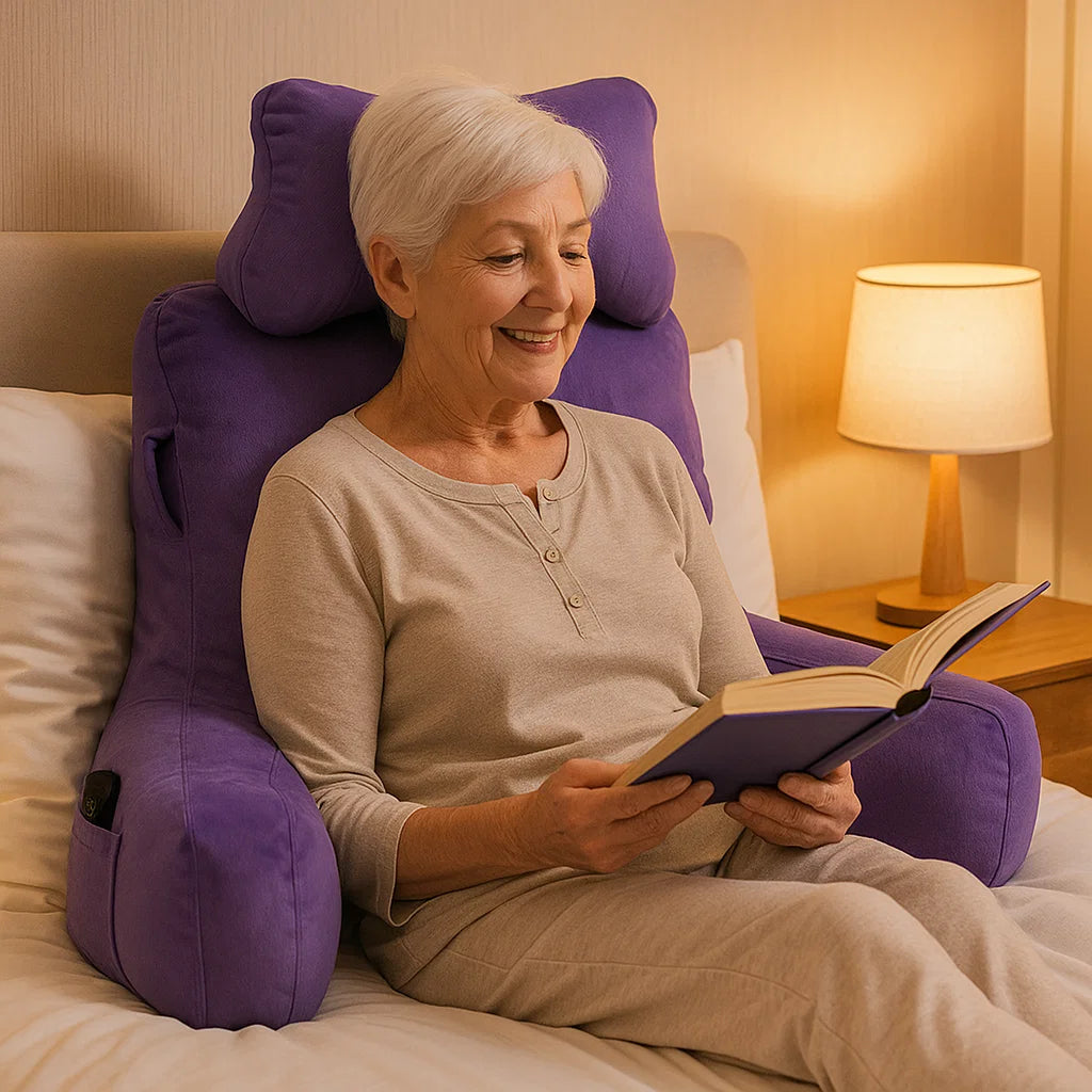 Bed Rest Reading Pillow with Neck Roll & Arm Support – For Seniors